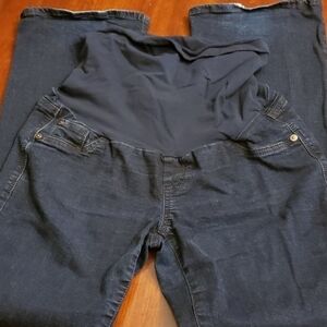 INDIGO Blue Maternity Jeans Boot Cut Petite Med VGUC